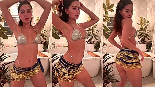 Mirasjuice dancing in her sexy bikini during livestream