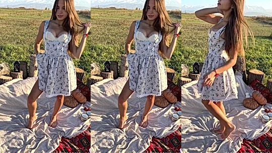 Lerabuns flashing her big ass in her sudnress outdoors