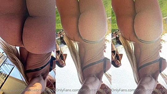 Officialbronzegoddess teasing her big booty outdoors