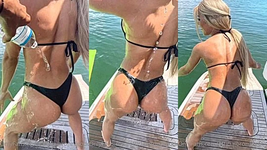 Officialbronzegoddess teasing her wet hot body on the ocean