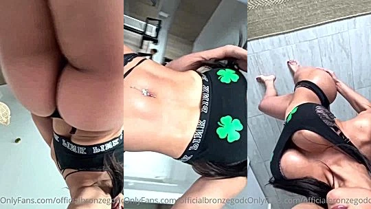 Officialbronzegoddess teasing her hot body in her sexy top