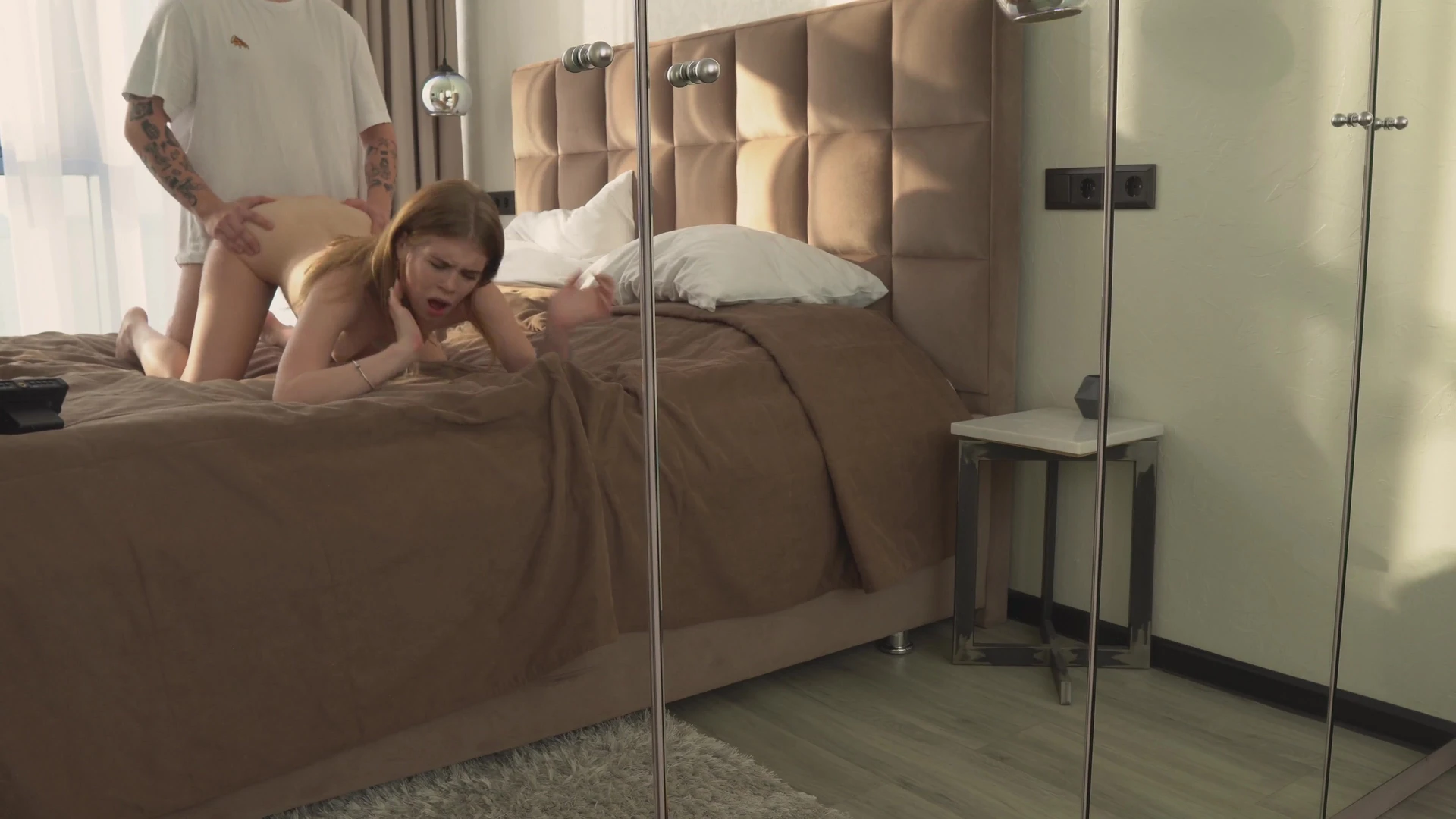 Angelphub fucking her boyfriend in the mirror reflection