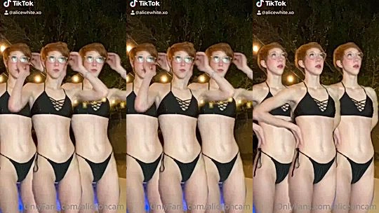 AliceOnCam dancing in her black lingerie