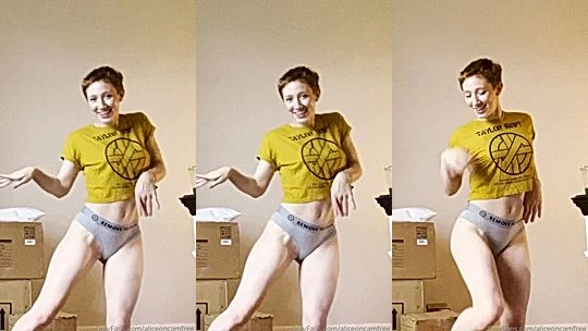 AliceOnCam teasing dancing in her lingerie on livestream
