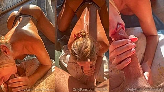 Leolulu teasing her big booty while sucking on a big cock