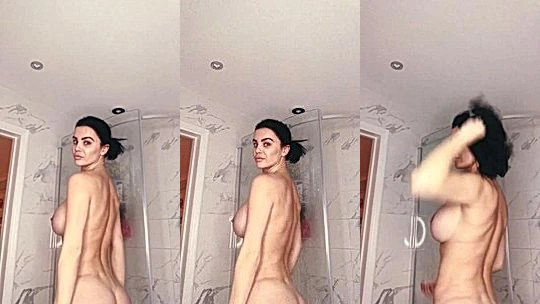 Emma Glover getting naked before going into the shower