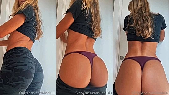 Leolulu teasing her big booty in her yoga pants
