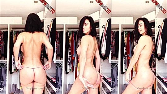Emma Glover teasing her naked body in the dressing room