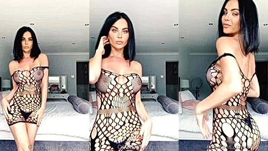 Emma Glover teasing her hot body in her fishnet bodysuit