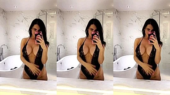 Emma Glover teasing her hot body in her black lingerie
