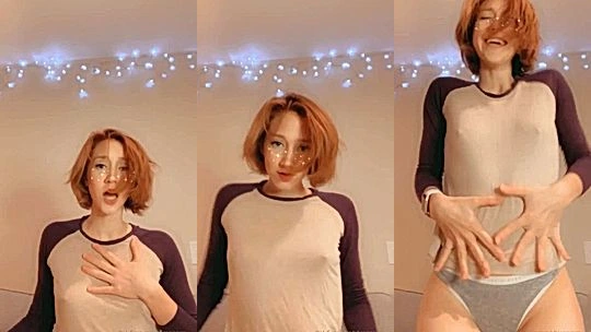 AliceOnCam teasing her perky tits in her panties