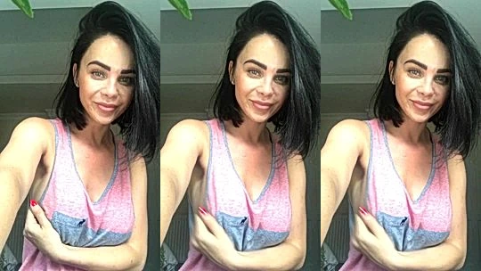 Emma Glover flashing her naked tits in her pajamas