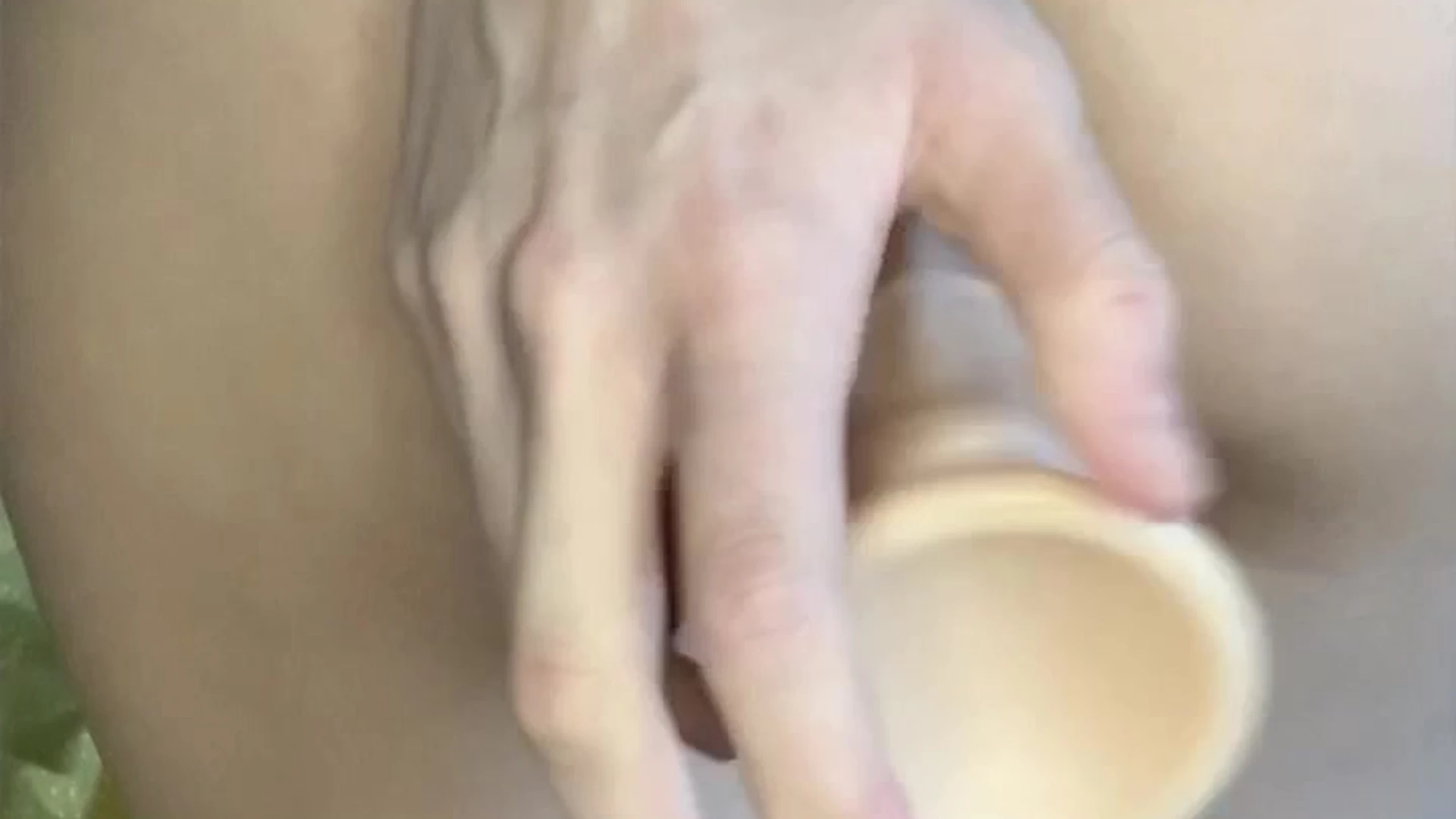molly-pop anal fucking a big white dildo in bed
