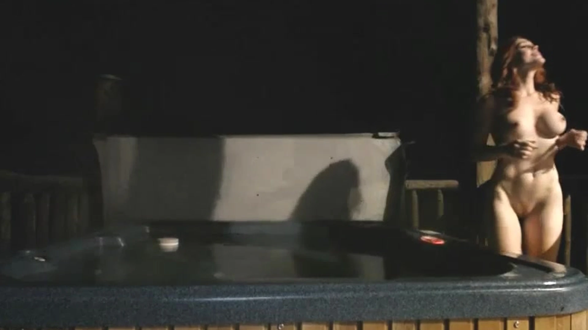 Molly Stewart midnight teasing in the outdoor jacuzzi