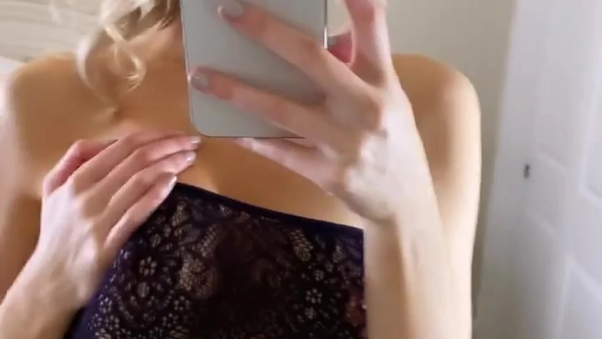 Goddess_amber20 playing with her tits in her black see-through lingerie