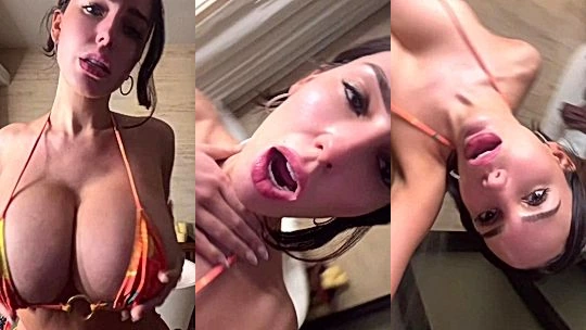 Paige Woolen teasing her wet bikini body in the shower