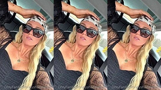 hot girl Alysha Newman teasing her perky tits in black top