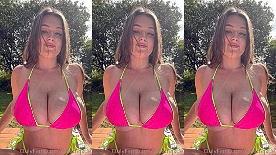 Dakota Jade teasing her sexy pink bikini