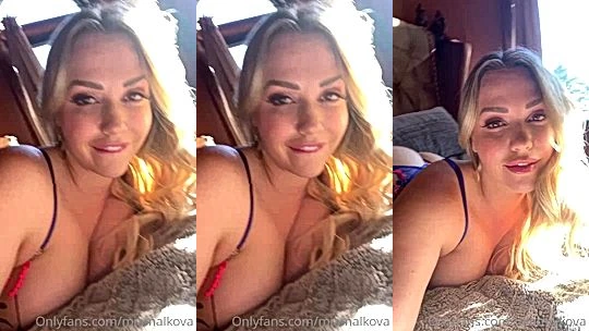 Mia Malkova teasing her big ass in purple lingerie under sunlight