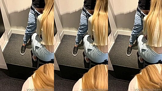 Powderyrose sucking her lovers cock in the public changing room