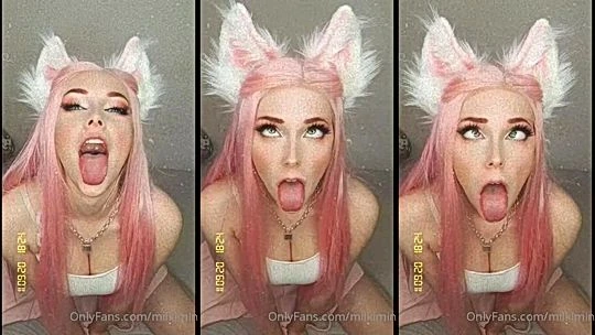 Milkimind teasing her tongue and ahegao face