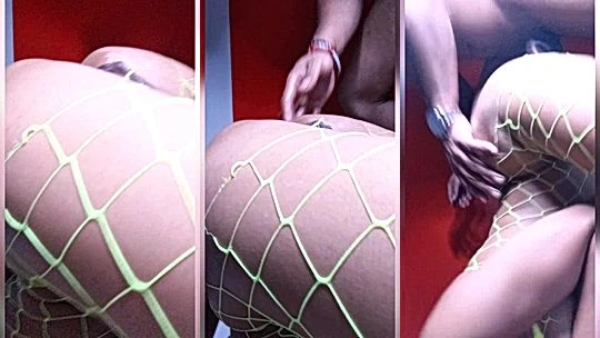 Amari Gold amature fucking a bbc in fishnet bodysuit