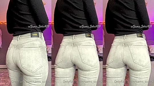 Sams soles21 teasing her big booty in tight jeans