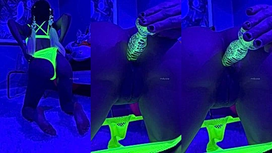 molly-pop teasing in her glow-in-the-dark lingerie