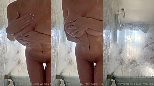 Paige Woolen teasing her clean naked body post shower