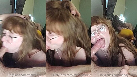 MandyFrizzle sucking on her lovers cock livestream
