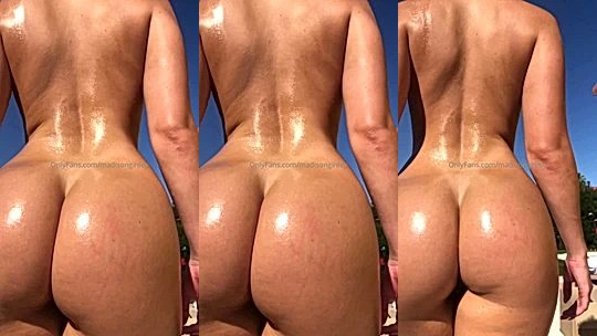 Madison Ginley teasing her oil-up naked body