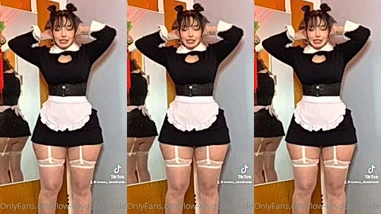 LowKeyDeadInside teasing in her maid cosplay