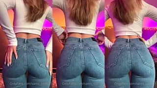 hot chick Sams soles21 teasing her big booty in tight jeans