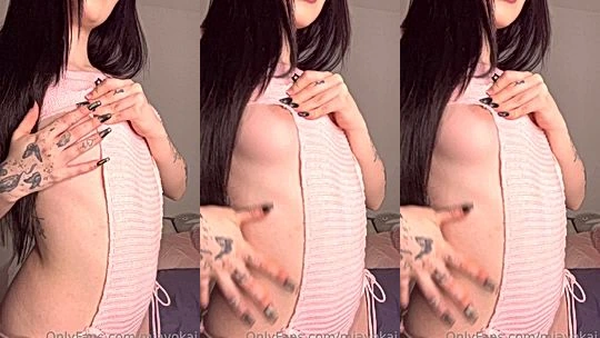 Mia Yokai teasing her hot body wearing a pink bodysuit