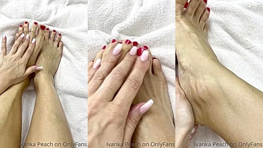 Ivanka peach oiling up her feet for online fans