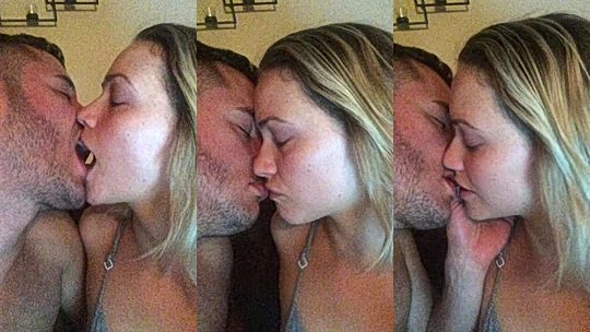 Mia Malkova kissing with her boyfriend