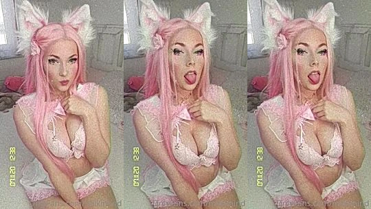 cat girl Milkimind teasing her salive in sexy lingerie