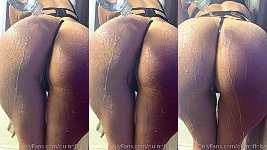 hot girl QuinnFinite teasing her naked booty bottom view