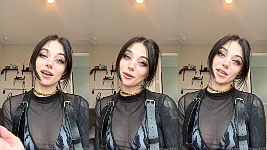 Nonsalemwitch teasing her perky tits in see-through bodysuit