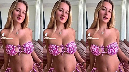 Laura Sommaruga teasing her sexy red bikini