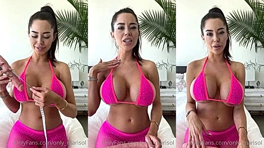 Marisol Yotta playing with a dildo in pink lingerie