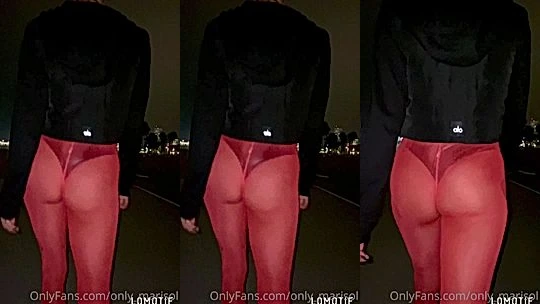 Marisol Yotta teasing her big booty during a night walk in the streets