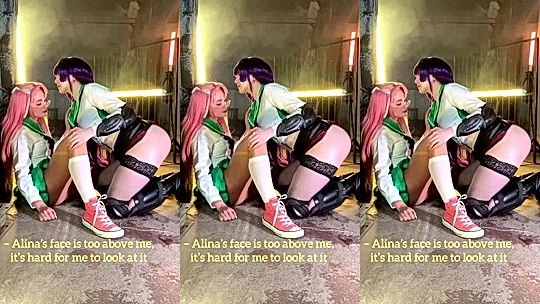 Alina Becker two hot cosplay girls teasing
