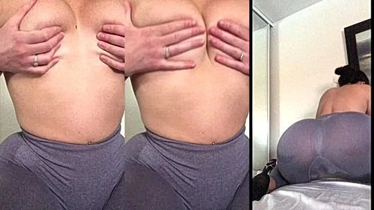 Madison Ginley playing with her perky tits in tight leggings