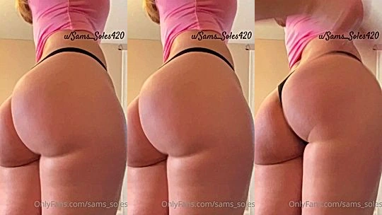 Sams soles21 spanking her big ass in black g-string