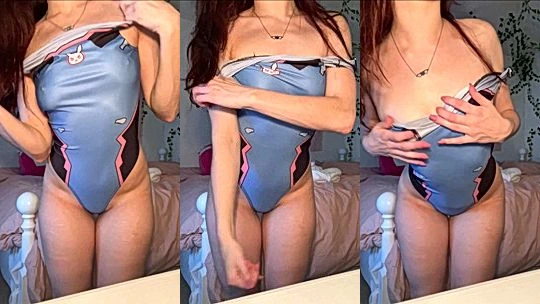 Summerxiris teasing her perky tits in cosplay suit