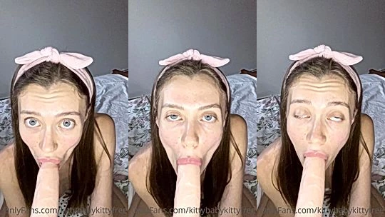 kittybabykittyvip sucking on a big dildo pov video leaked