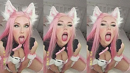 Milkimind teasing her cosplay maid outfit