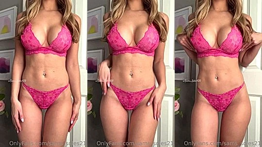 Sams soles21 teasing her big ass in red lingerie