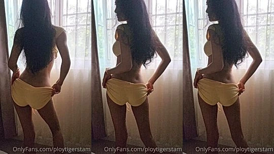 Ploytigerstam teasing her hot booty in white panties